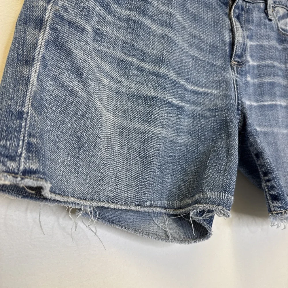 Paige Jimmy Jimmy Skinny Denim Shorts Medium Wash Raw Hem‎ Size 28